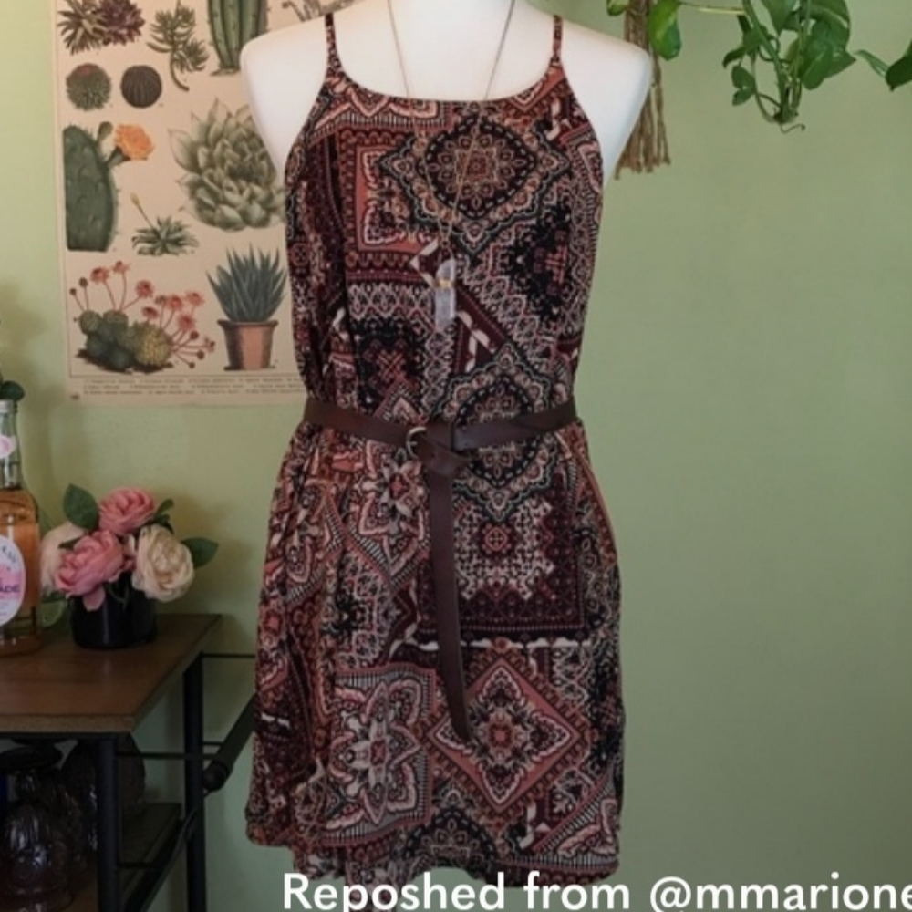 Altar’d State Boho Print Trapeze Dress